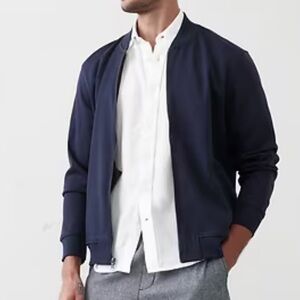 Banana Republic Luxe Touch Bomber Jacket Cotton Navy XXL Tall NWT